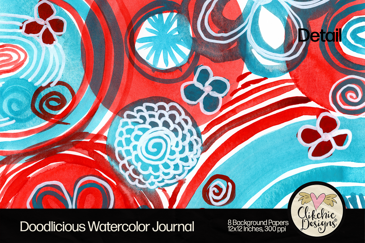 Watercolor Journal Backgrounds, a Background Graphic by Clikchic Designs (Photo 7 of 10)