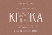 Kiyoka - A Vintage Sans Typeface, a Sans Serif Font by Megi Satyo Widodo (Thumbnail 1 of 7)