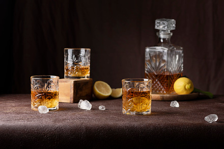 Glasses of rum with ice and lemon, a Food & Drink Photo by oxana.denezhkina