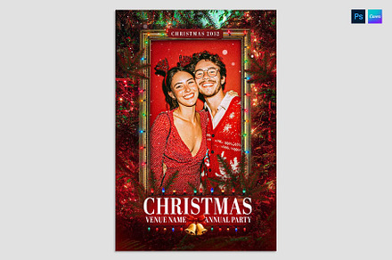 Christmas Photo Frame Flyer Template, a Flyer Template by BrandPacks