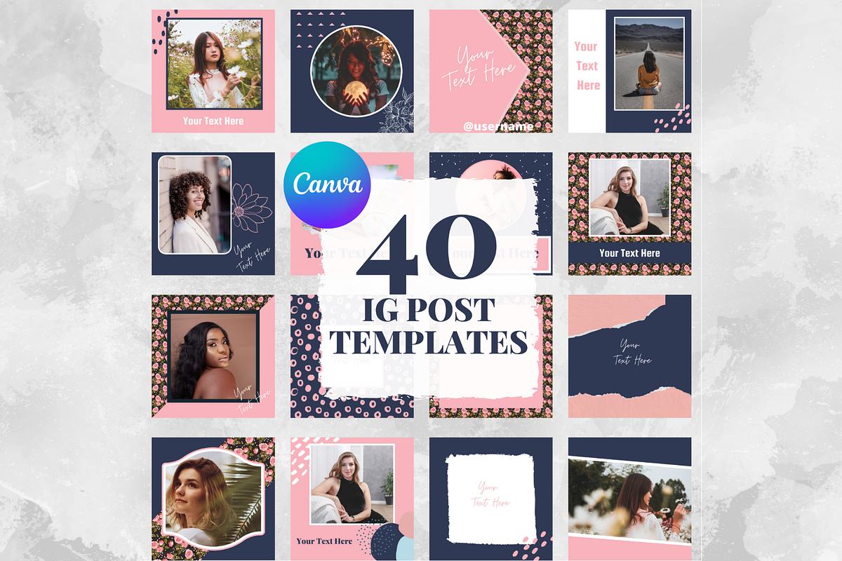 Instagram Post Template In Canva, a Social Media Template by KatieLearns (Photo 1 of 4)