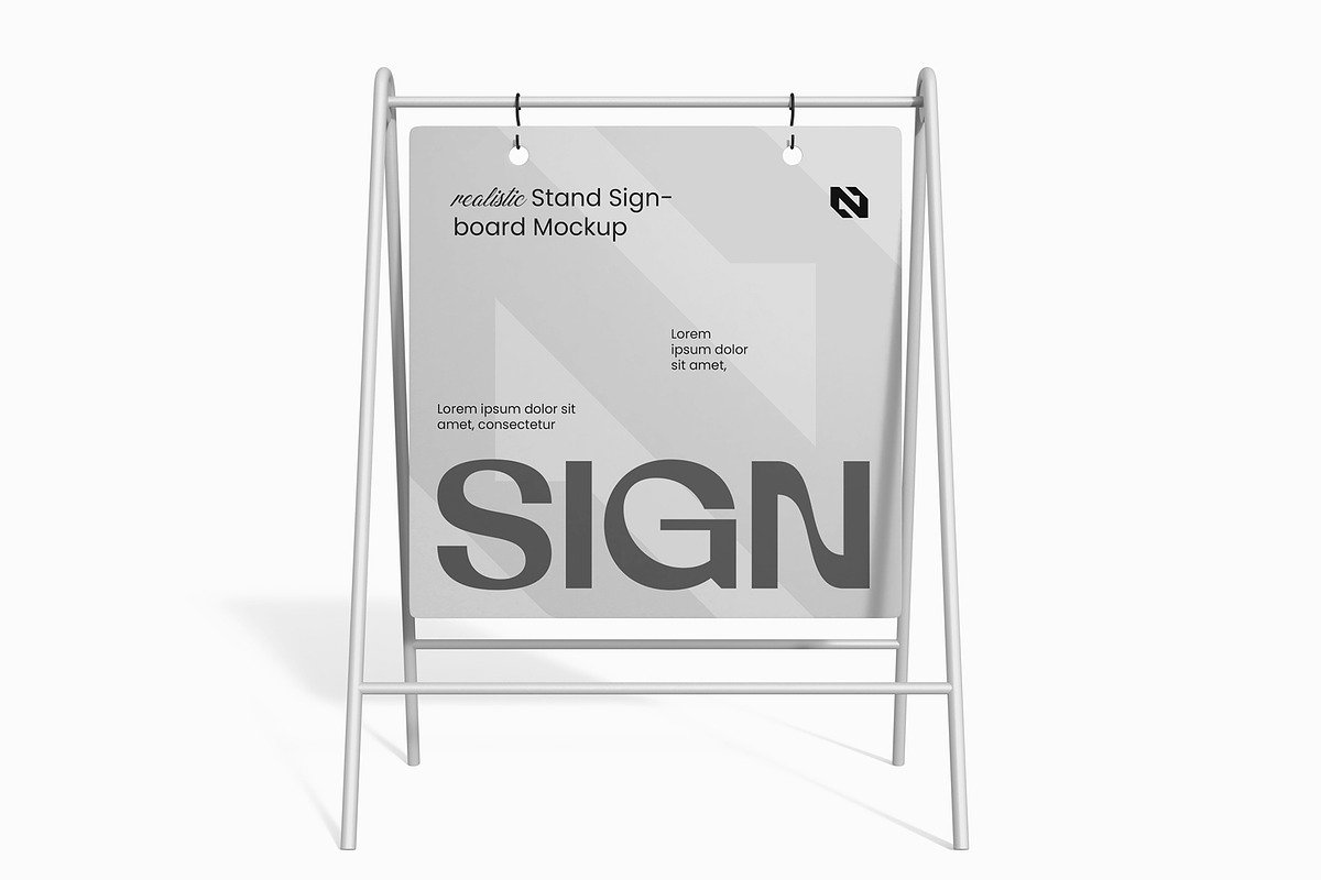 Advertising Stand Signboard Mockup