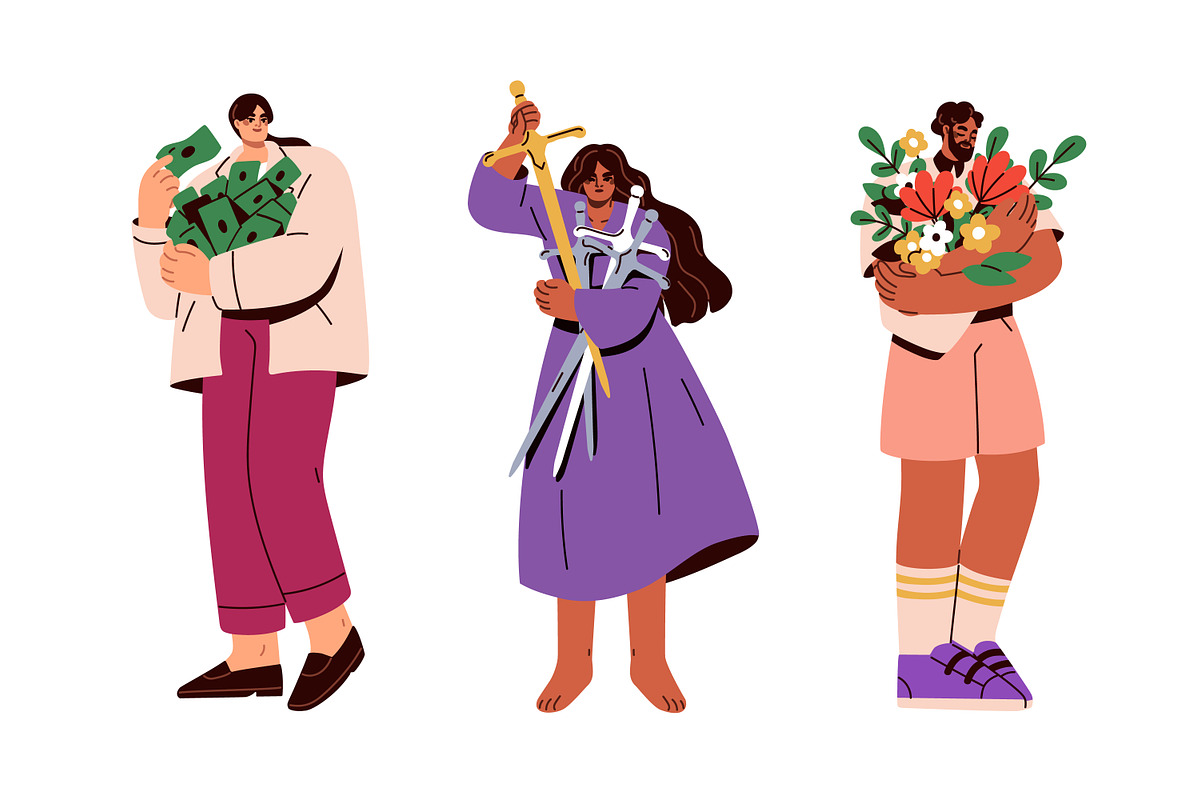 People holding different items set, a Person Illustration by Good Studio (Photo 3 of 5)