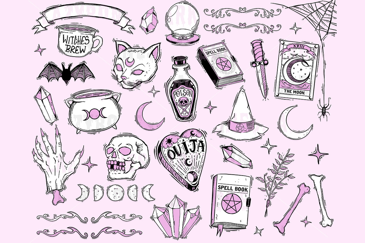 Witchy Illustration Pack, an Illustration by LazyBonesMarket (Photo 1 of 2)