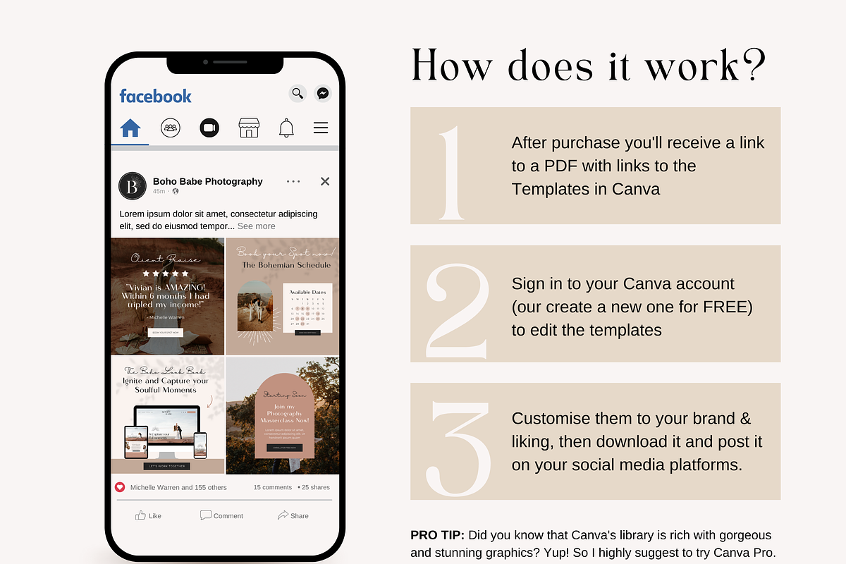 Facebook Post Cover Boho Canva, a Social Media Template by HerstedHertz (Photo 7 of 10)