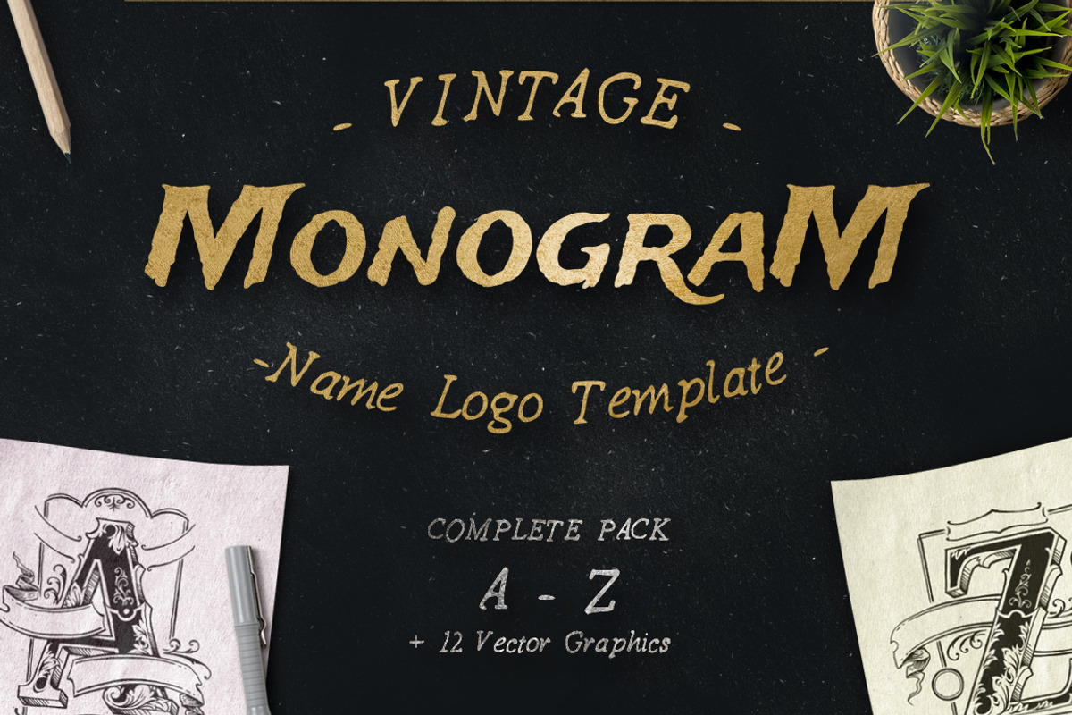Vintage Monogram Logo Complete Pack, a Branding & Logo Template by lups design (Photo 1 of 7)