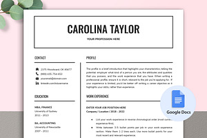 Google Docs Resume Template 01