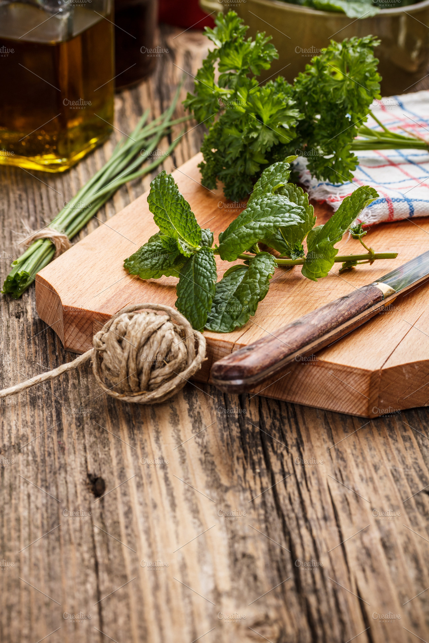 Fresh mint leaves stock photo containing mint and bunch