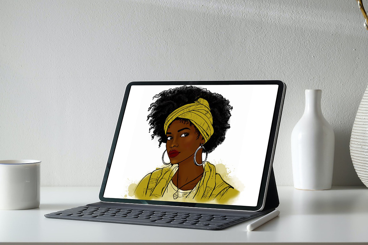 Black Woman Clipart, Face Clipart, an Object Graphic by MajorArtTm (Photo 3 of 4)