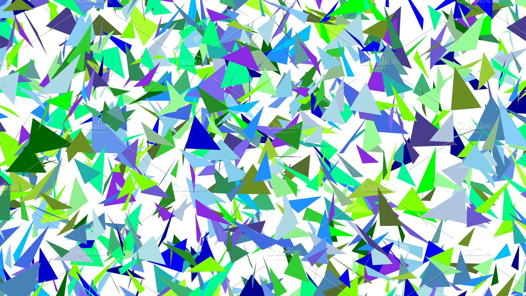 abstract triangles art greens, blues on white, a Photo by WorldOfPhotos
