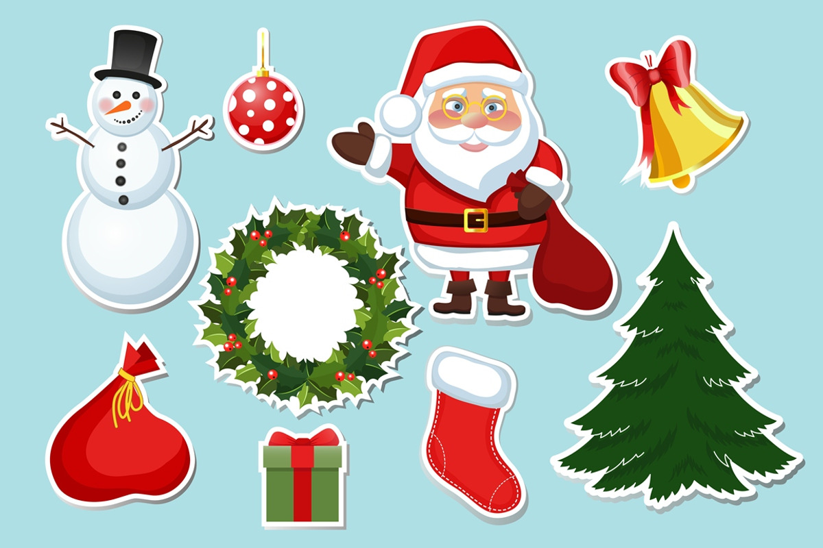 Vector Christmas set for postcards, an Object Illustration by Zarica Art (Photo 2 of 3)