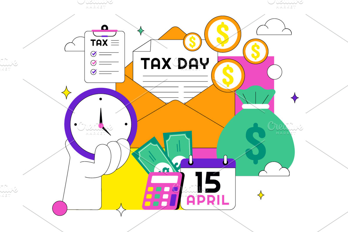 10 Happy Tax Day Illustration, an Object Illustration by denayunebgt (Photo 4 of 4)