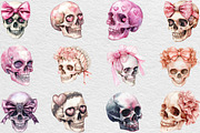 Coquette Skull Clipart PNG, an Illustration by Black Bird Studio (Thumbnail 3 of 6)
