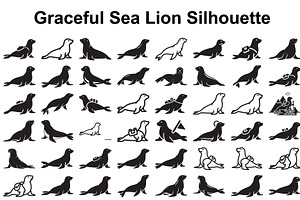 Graceful Sea Lion Silhouette, a Graphic by musafir_fashion