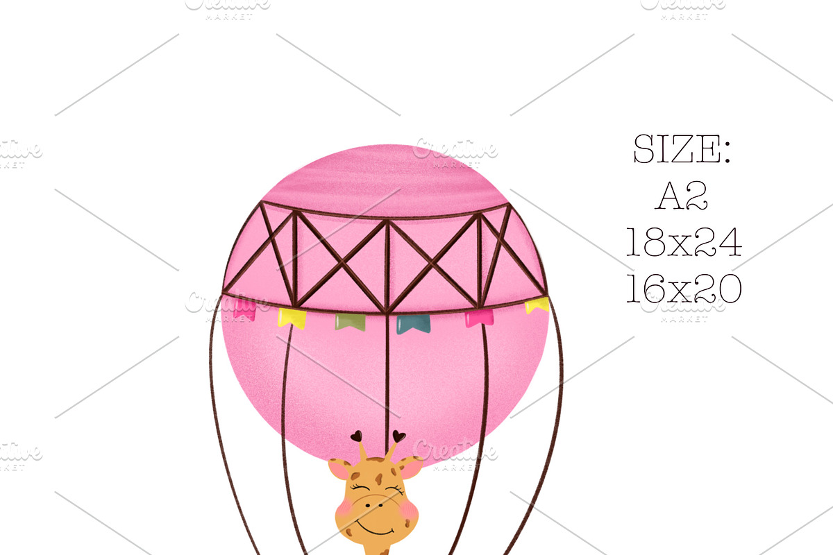 Baby girl nursery digital poster, a Decorative Illustration by Oleksandra Illustrates (Photo 5 of 5)