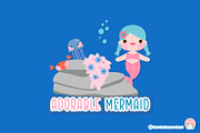 Adorale Mermaid Clipart, an Object Graphic by Cozy Cat Design (Thumbnail 2 of 3)