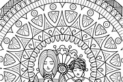 11 Mother's day coloring book page, an Illustration by Somjai King (Thumbnail 9 of 13)