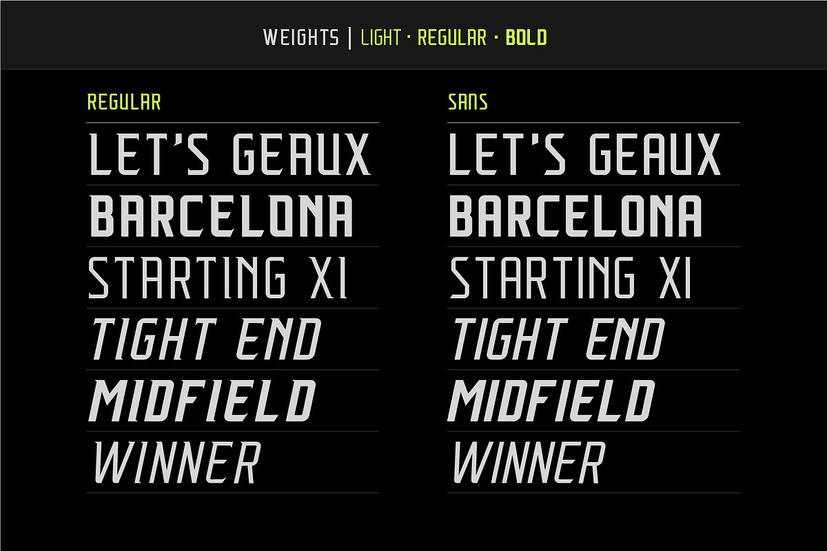 Triton Pro: Sports Font Family, a Sans Serif Font by ANDR35 (Photo 3 of 12)