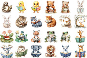 Animals Love Reading Clipart, an Illustration by Sublimation Artist (Thumbnail 2 of 6)
