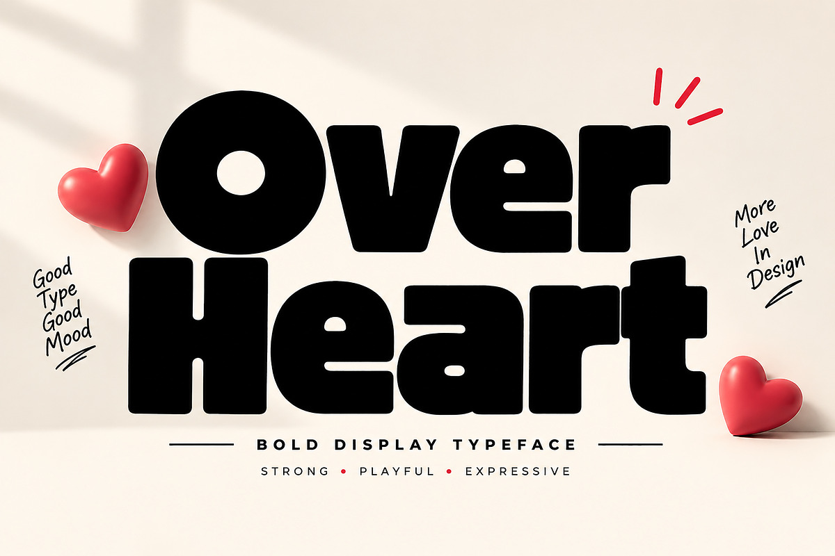 Over Heart, a Script Font by Wow Magic (Photo 1 of 5)