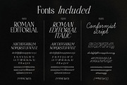 Roman Editorial + Aesthetic Script, a Font by AndrewPixelType (Thumbnail 11 of 11)