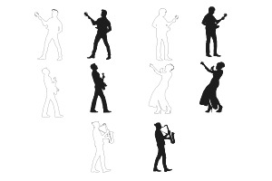 Musical Musician Figure Poses Set 1