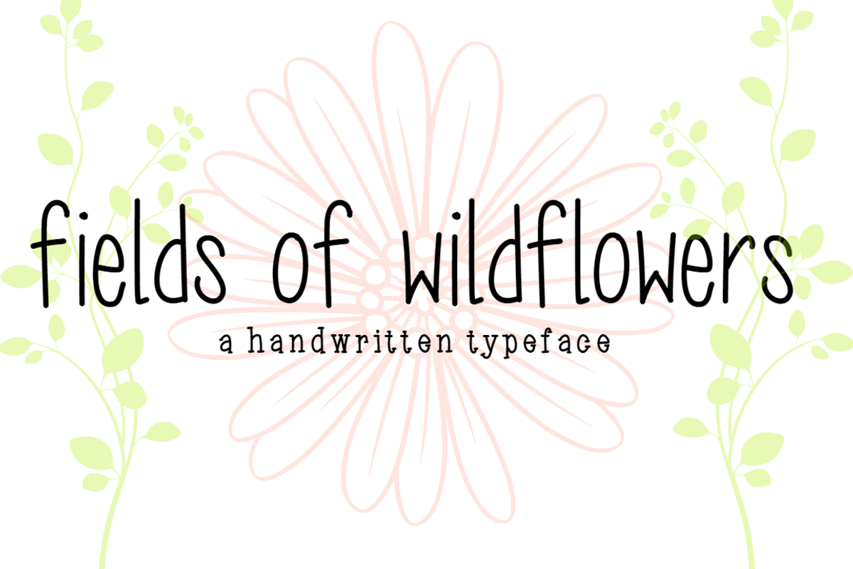 fields of wildflowers- hand font preview 2