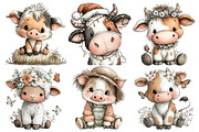 Whimsical Farm Animals Clipart, an Illustration by Pixels.Craft (Thumbnail 6 of 6)
