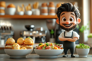 Culinary artist showcases delicious, a Photo by Tanuart