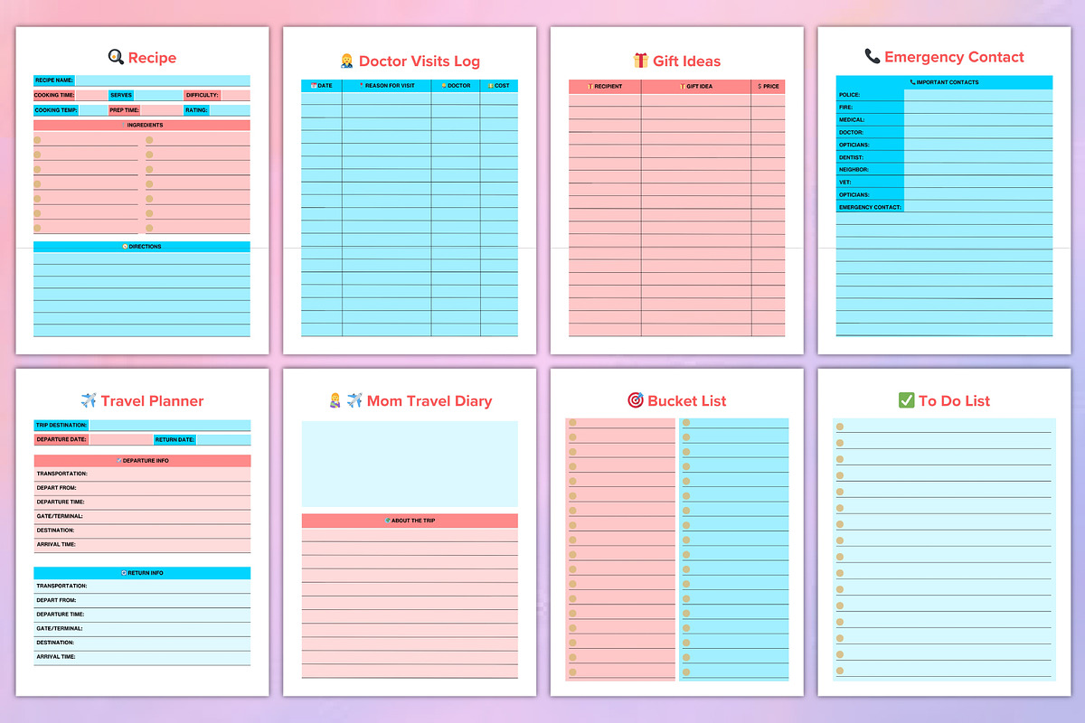 Mom Planner Canva, a Print Template by Designmela01 (Photo 2 of 8)