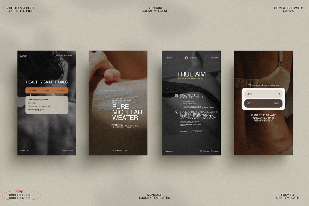 Skincare Story & Post Set Canva preview 5