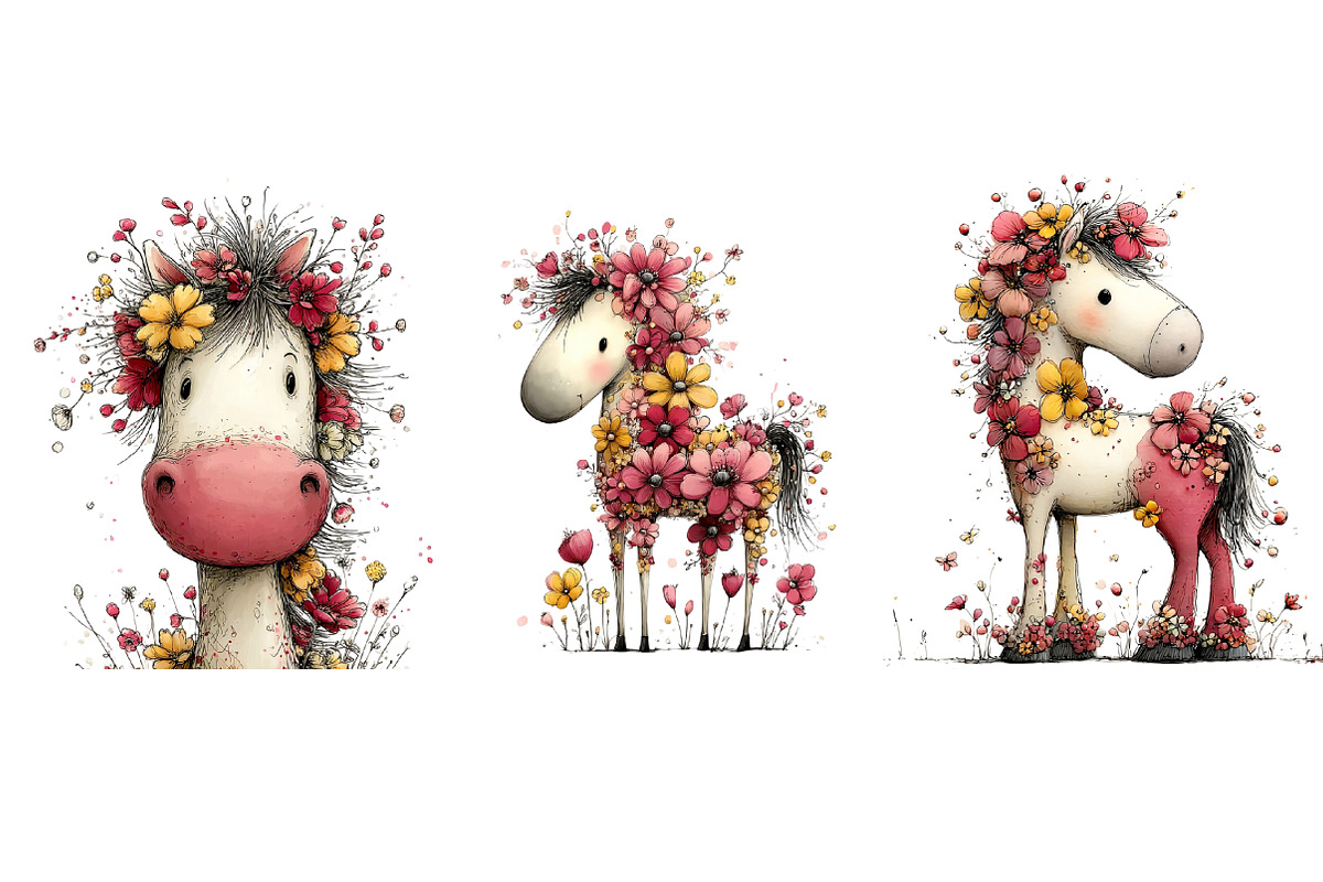 Floral Horse, an Illustration by CreationArt (Photo 2 of 5)