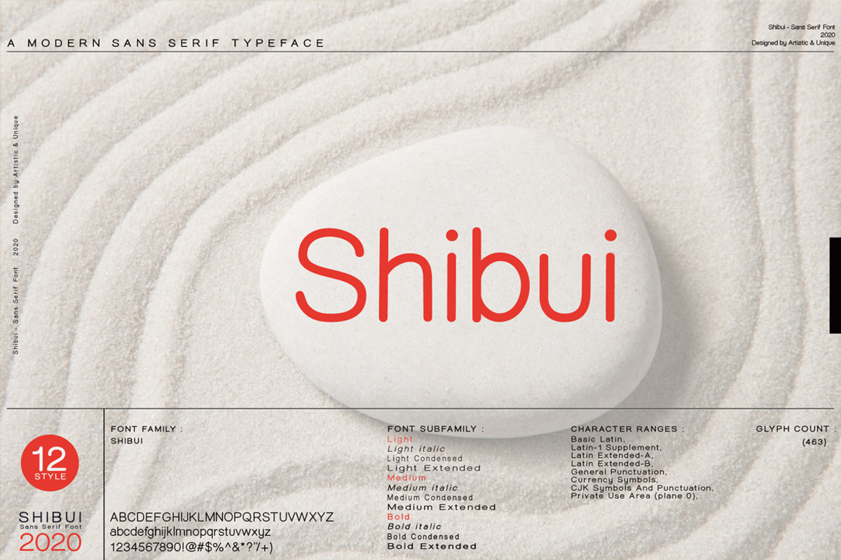 Shibui - Sans Serif font Family