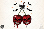 Skull Cherries, Coquette Halloween S, an Illustration by Libby Wishes (Thumbnail 1 of 6)