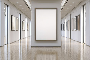 Blank frame mockup on a wall in art, an Arts & Entertainment Photo by MistyDay