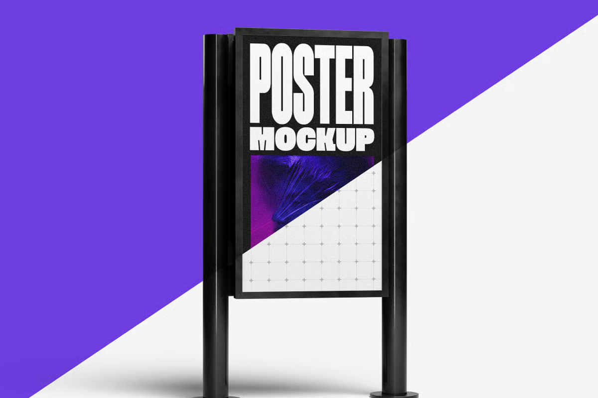 A-Frame Poster Stand Mockup, an Advertising Mockup by graphicsauce (Photo 3 of 4)