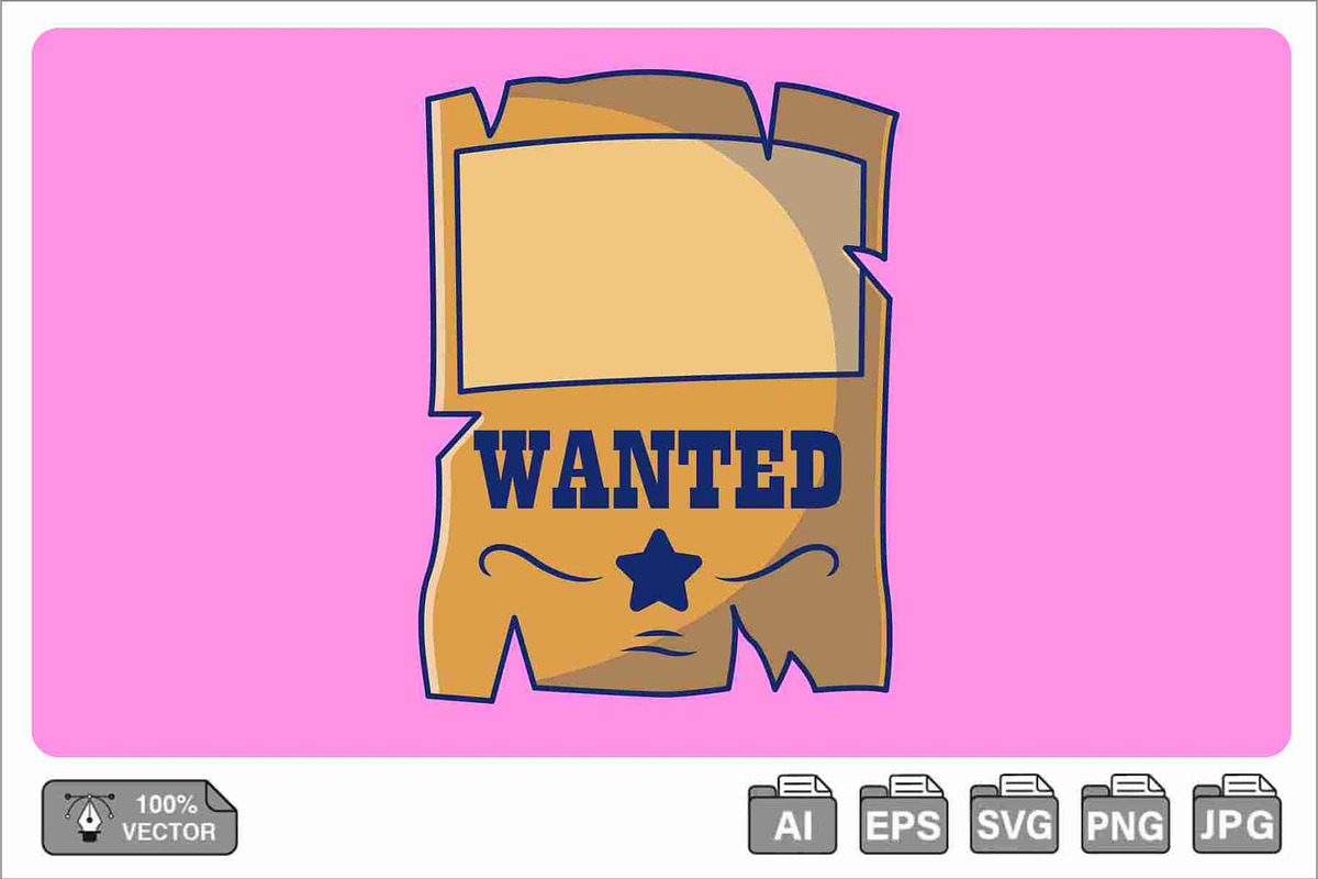 Cowboy Wanted Cartoon Vector, an Object Illustration by Artstorystudio (Photo 1 of 3)