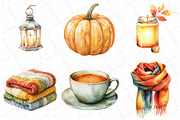 Watercolor Minimalist Autumn Clipart, an Illustration by DreamPrint404 (Thumbnail 4 of 7)