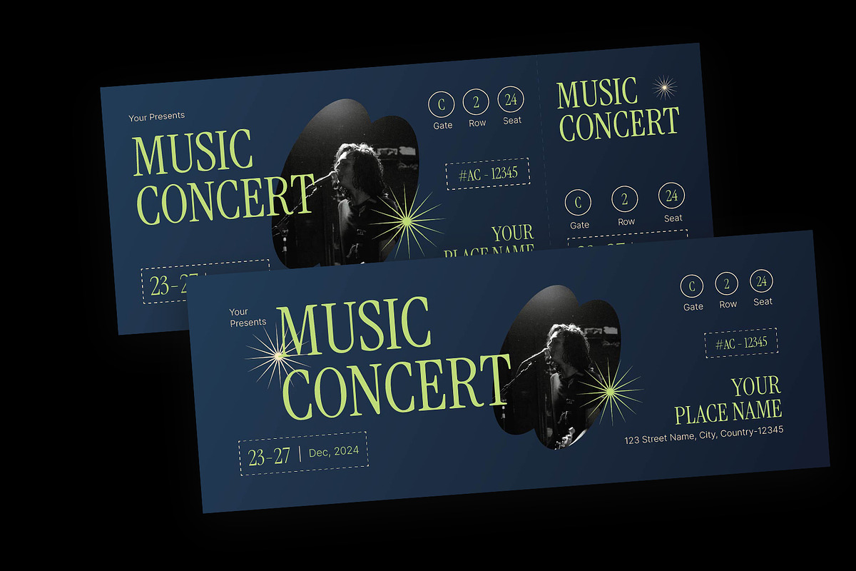 Concert Ticket, a Stationery Template by Neermana (Photo 2 of 4)