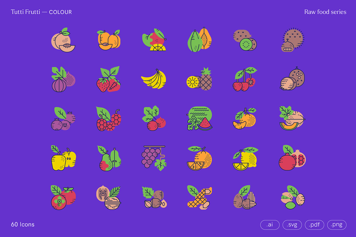 Tutti Frutti / food icons, an Outline Icon by Elisabetta Calabritto (Photo 6 of 6)