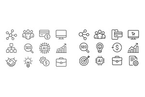 Collection of icons representing, a Person Illustration by ZinetroN