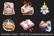 Baby Girl Baptism Watercolor Clipart, an Illustration by RobertsArt (Thumbnail 4 of 7)