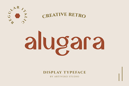 Alugara - Tropical Retro Font, a Sans Serif Font by Artiveko