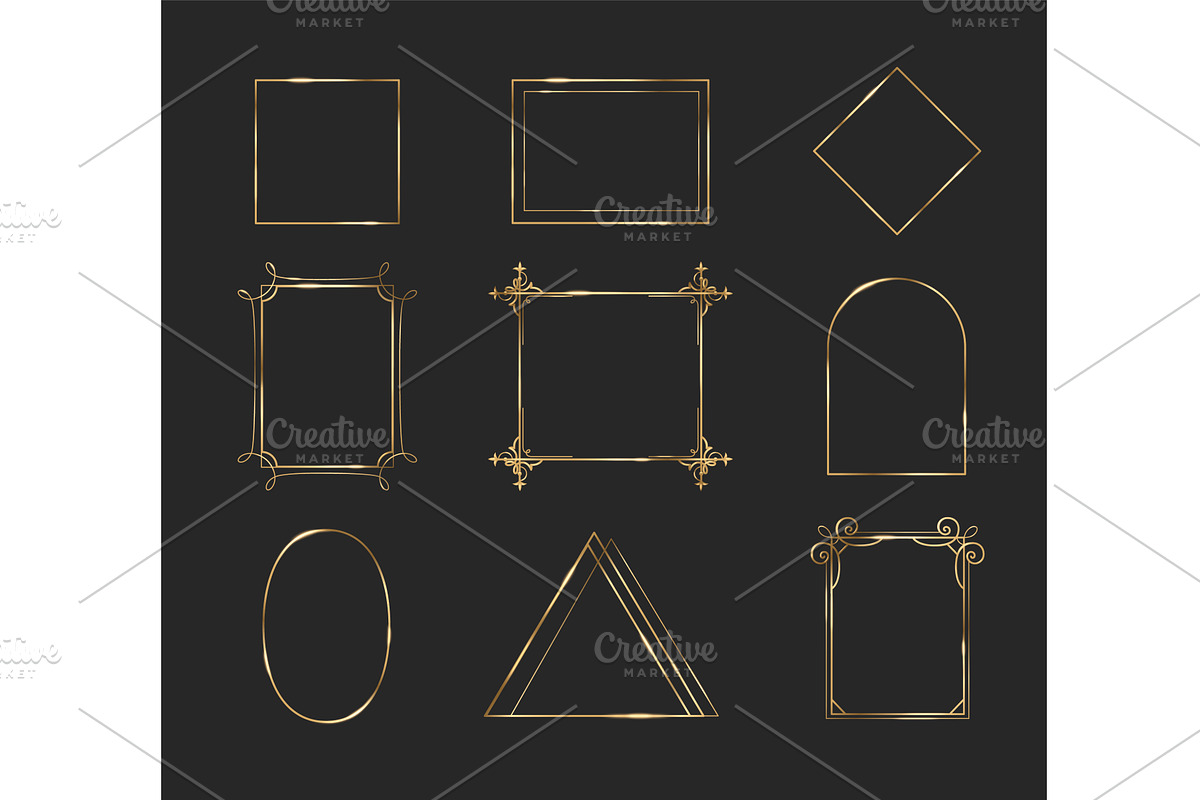 Gold thin frames simple and with, an Illustration by art PVP - market