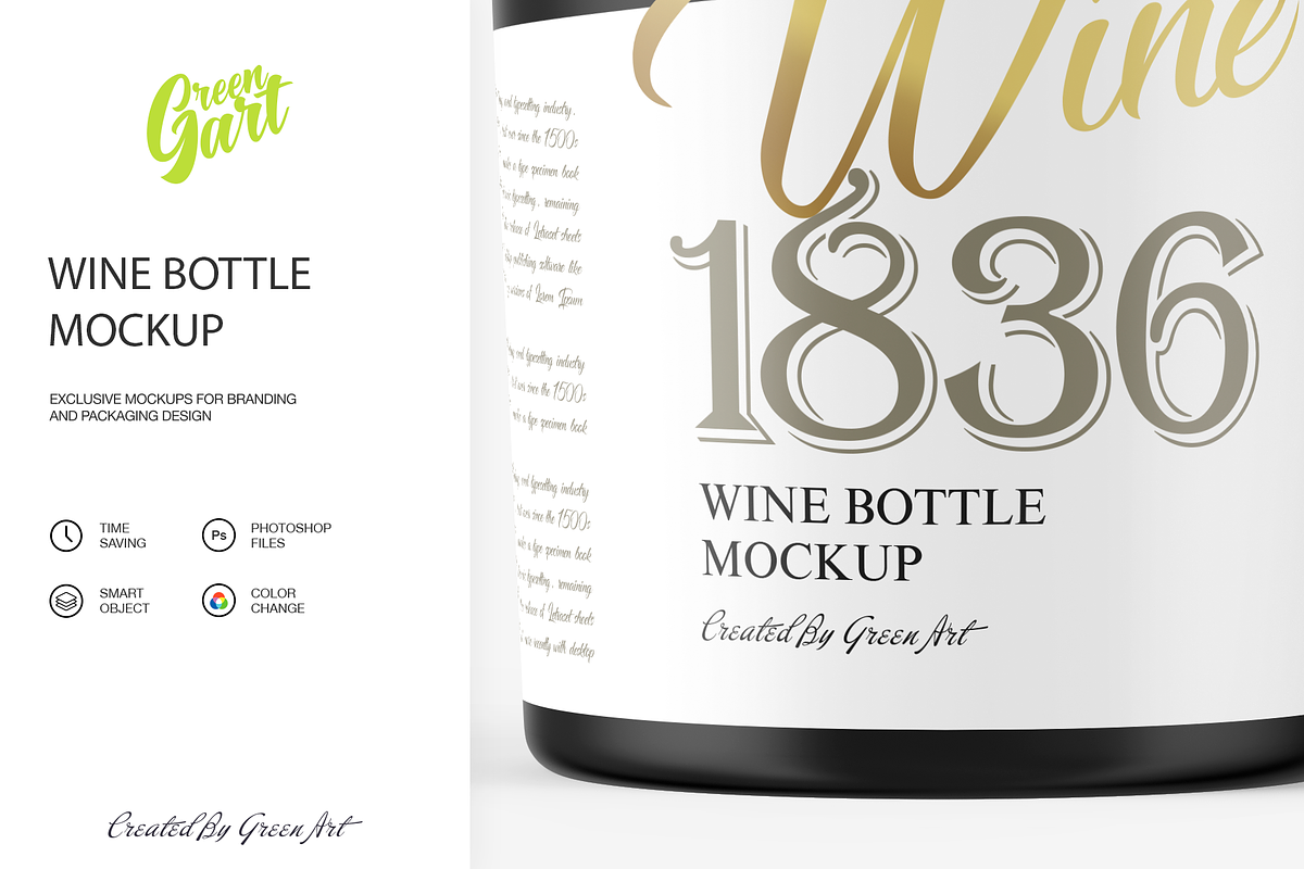 Wine Bottle Mockup, a Product Mockup by Green Art (Photo 7 of 7)