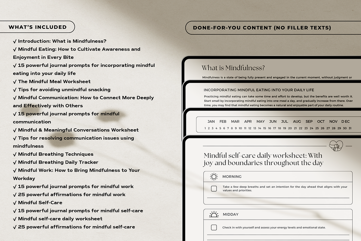 Mindfulness Workbook & Journal Canva, a Presentation Template by HelloKarla (Photo 2 of 5)