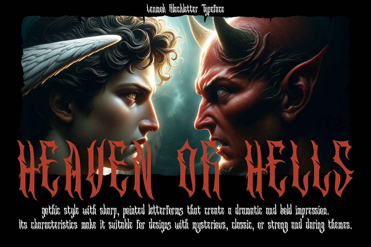 Lenmok - Blackletter Typeface, a Blackletter Font by madeDeduk (Photo 4 of 10)