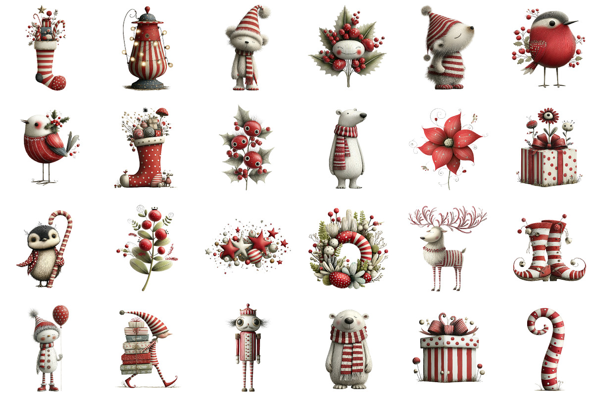 Whimsical Christmas Clipart Bundle, an Illustration by Sublimation Artist (Photo 2 of 6)