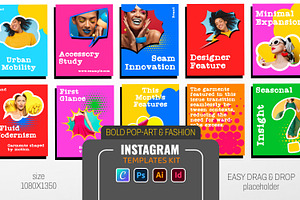 POP-ART Instagram Social Media Kit, a Social Media Template by Artisan Vibes