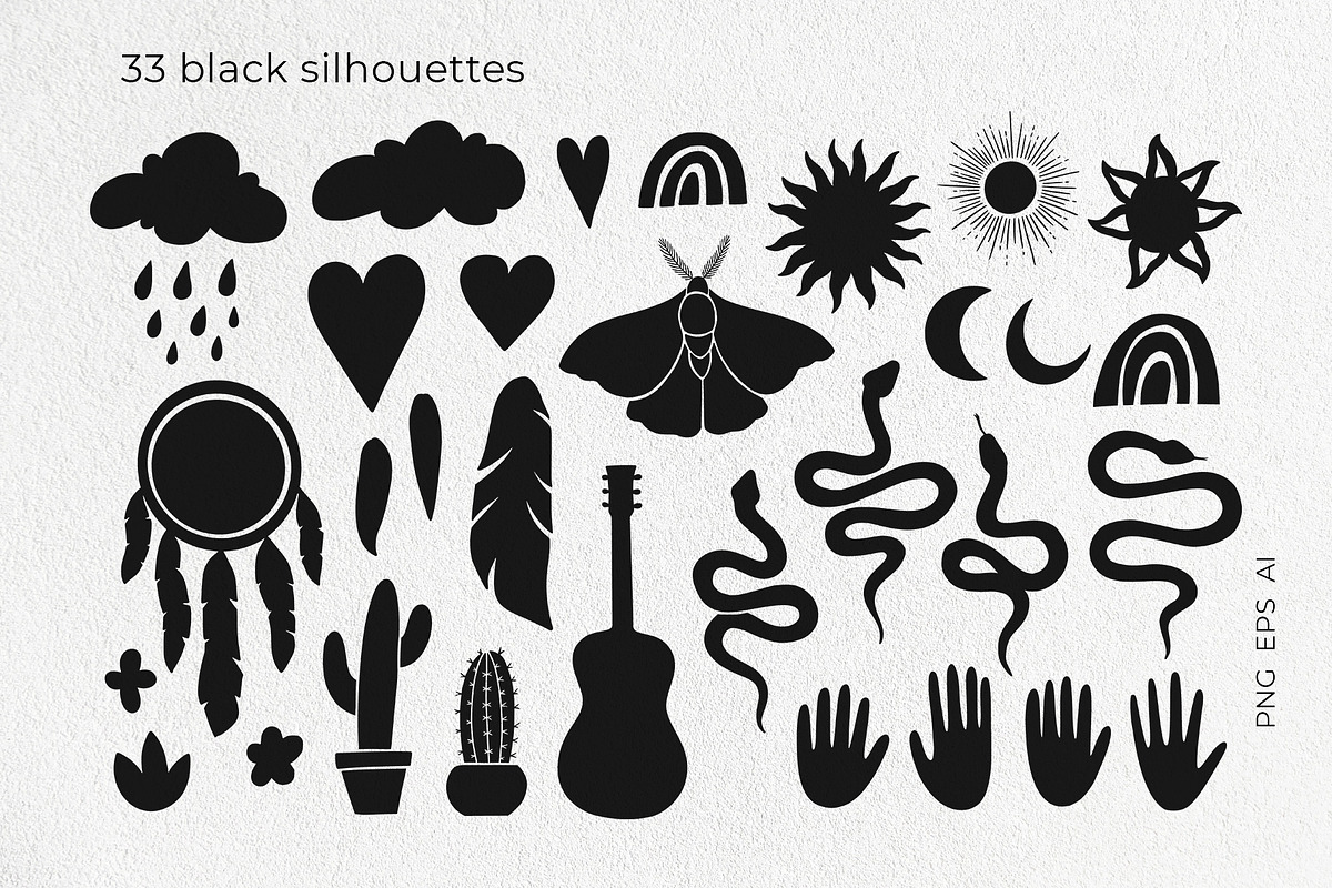 Boho linocut vector collection, an Object Graphic by Yamurchik (Photo 11 of 14)